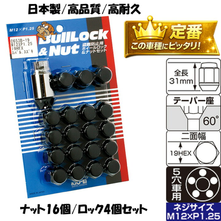 楽天市場】フォレスター専用 ホイールナット 日本製 M12×P1.25 19HEX 