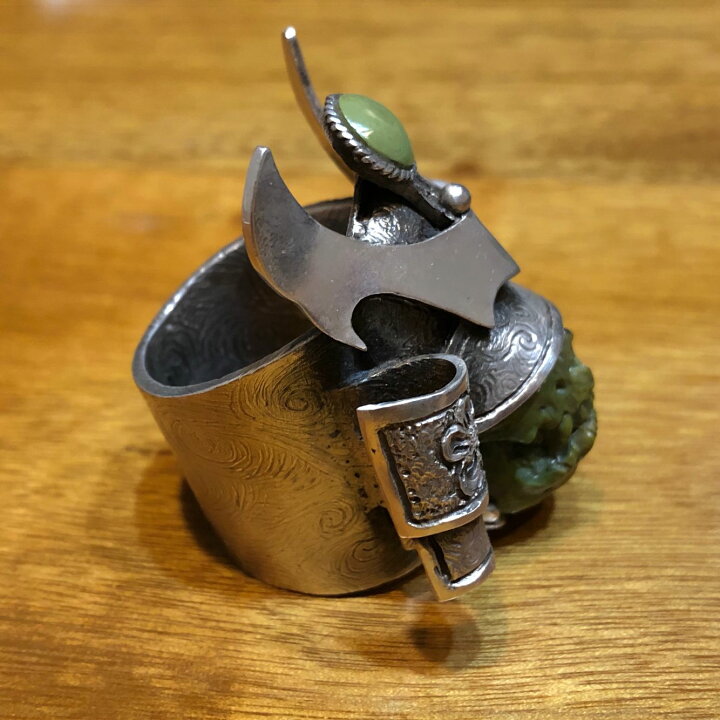 楽天市場】【ハンドメイド】 スカル リング 指輪 23.5号 大侍 純銀 