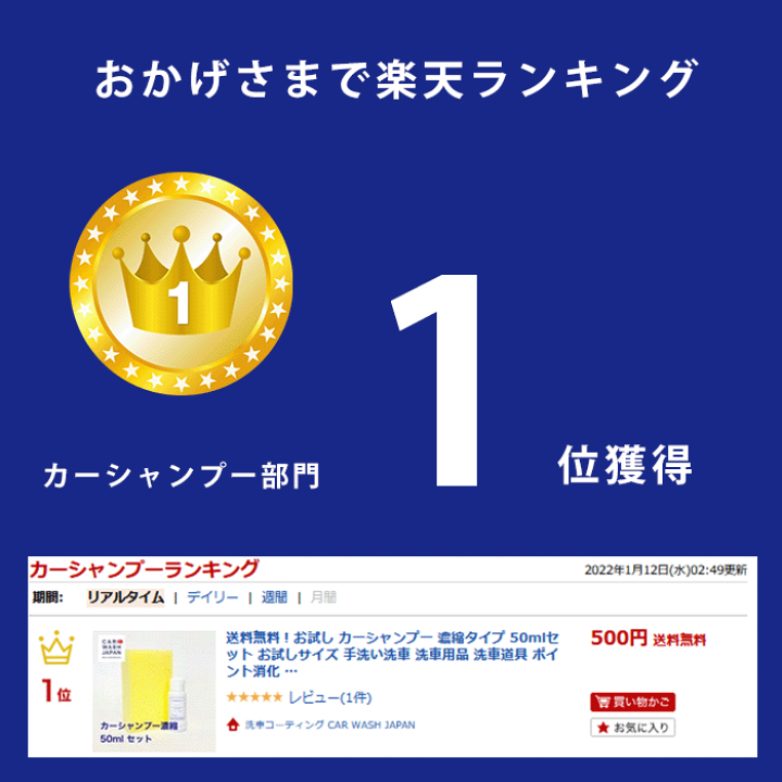 楽天市場 送料無料 お試し カーシャンプー 濃縮タイプ 50mlセット お試しサイズ 手洗い洗車 洗車用品 洗車道具 ポイント消化 父の日 贈り物ギフト プレゼント 新車 車 購入 祝い お誕生日 お祝い 内祝い プレゼント Father Fathers Day 車好き 洗車好き 愛車 お父さん