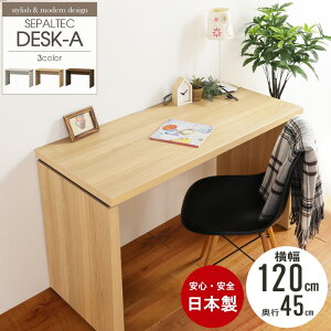 パソコンデスク デスク 幅120cm 奥行45cm PCデスク 机 学習机 勉強机 作業机 ワークデスク 省スペース シンプル コンパクト ハイタイプ 木製 おしゃれ 北欧 モダン ホワイト ナチュラル ブラウン
