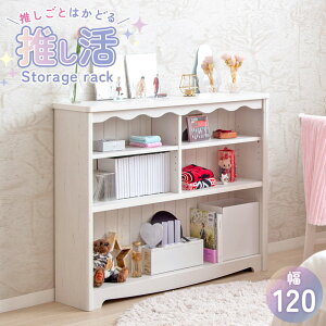 推し活収納 オープンラック 推し活 収納 棚 うちわ ペンライト ぬいぐるみ アクスタ ぬい活 CD DVD 同人誌 雑誌 漫画 コミック収納 本棚 収納棚 グッズ コレクション 収納家具 幅120 高さ90 おし