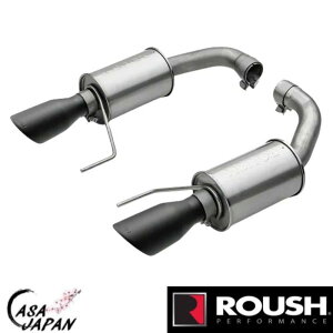 Roush フォード マスタング Mustang GT 5.0L V8 2015~2017年 アクセルバック エキゾースト マフラー ステンレス ラウシュ ブラックチップ +BS