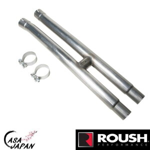 Roush フォード マスタング 5.0L V8 GT 2015~2024年 ラウシュ 2.5inch H-パイプ レゾネーターデリート ミッドパイプ ステンレス ラウシュ +BS