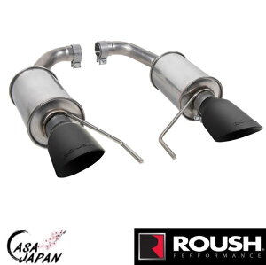 Roush フォード マスタング GT 5.0L コヨーテ 2.3L エコブースト 2024年~ アクセルバック エキゾースト マフラー ラウシュ T304ステンレス ブラック +BS
