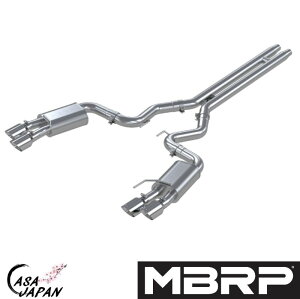 MBRP フォード マスタング GT クーペ 5.0L 2018~2023年 アクティブバルブ付いていません キャットバック エキゾースト マフラー T304ステンレス STREET +BS