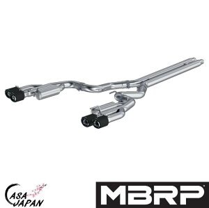 MBRP フォード マスタング GT クーペ 5.0L 2018~2023年 アクティブバルブ付いていません キャットバック エキゾースト マフラー T304ステンレス カーボンファイバーチップ RACE +BS