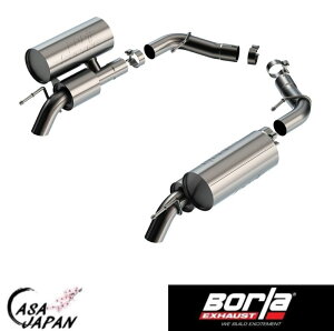 Borla �W�[�v �O�����h ���S�j�A WS 6.4L V8 A/T 4WD 2022~2023�N S-Type �A�N�Z���o�b�N �}�t���[ �G�L�]�[�X�g T304�X�e�����X �{�[�� +BS