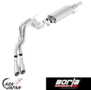 Borla �t�H�[�h F-150 SVT ���v�^�[ 2010~2014�N 6.2L V8 AT�EMT 2WD�E4WD �G�N�X�e���f�b�h�E�N���[�L���u S-Type �L���b�g�o�b�N �}�t���[ �G�L�]�[�X�g T304�X�e�����X �{�[�� +BS
