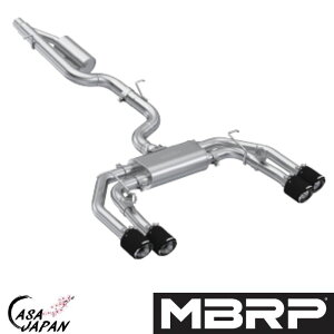 MBRP アウディ S3 8Y 2.0L ターボ FSI 5ドア ハッチバック 2022年~ マフラー エキゾースト T304ステンレス バルブ付き カーボンチップ ACTIVE +BS
