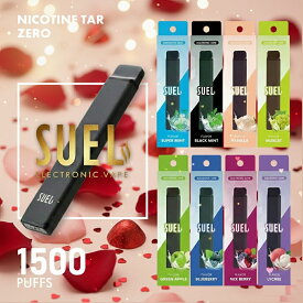 ＼ 17日 ポイント 20倍 5本セット／ 持ち運びシーシャ SUEL スエル 電子タバコ 強メンソール 1500回吸引 ニコチン タール 0 ゼロ 使い捨て ベイプ VAPE 本体 爆煙 禁煙 節約 ブラックミント スーパーミント 水蒸気 タバコ 禁煙グッズ 喫煙具 正規販売店 送料無料