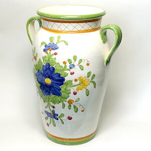 【アウトレット】 イタリア製 陶器 アンブレラスタンド 傘立て グラフィートグリーン ハンドル付き レインラック VIP-001b