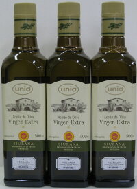 UNIO ウニオ　エクストラバージンオリーブオイル(500ml)　3本セット【楽ギフ_包装】【楽ギフ_のし】【楽ギフ_のし宛書】