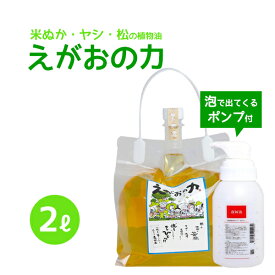 「えがおの力（旧松の力）」2L濃縮/ エコロジー泡ボトル350mlセット　植物油由来成分からできたボタニカル多用途洗剤