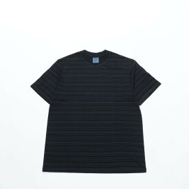 Yonetomi ヨネトミ GARMENT DYED RANDOM BORDER T-SHIRT 14BLACK×NAVY ガーメントダイ ランダムボーダー Tシャツ 半袖 NEW BASIC
