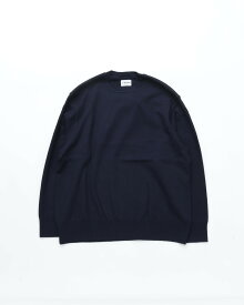 Yonetomi ヨネトミ WAVE COTTON KNIT PULLOVER 63 NAVY ウェーブコットン ニットプルオーバー