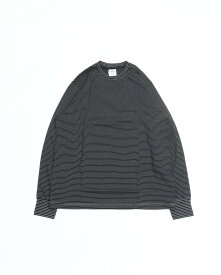 Yonetomi ヨネトミ GARMENT DYED BORDER T-SHIRT〈LONG SLEEVE〉 14 BLACK*WHITE ガーメントダイ ボーダーTシャツ 長袖