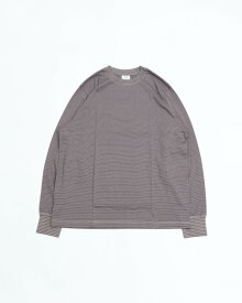 Yonetomi ヨネトミ GARMENT DYED BORDER T-SHIRT〈LONG SLEEVE〉 12 GRAY*WHITE ガーメントダイ ボーダーTシャツ 長袖