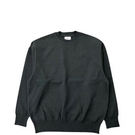 Yonetomi / WAVE COTTON KNIT P/O SOLID BLACK ヨネトミニューベーシック スウェット COUPON配布中