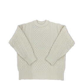 Yonetomi / REBORN WOOL ARAN KNIT P/O 10 WHITE ヨネトミニューベーシック COUPON配布中