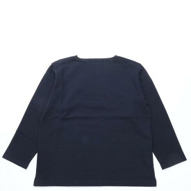 Yonetomi / WAVE COTTON BASQUE KNIT PULLOVER BOAT NECK NAVY ヨネトミニューベーシック バスクシャツ COUPON配布中