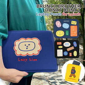 タブレット ケース 11インチ ノートPCケース ラップトップケース かわいい Brunch Brother DONAT DONAT 韓国 ポーチ ノート iPad Pro バッグ カバー 正規品 プレゼント ギフト 持ち運び 【全国一律送料無料】 ブランチブラザー