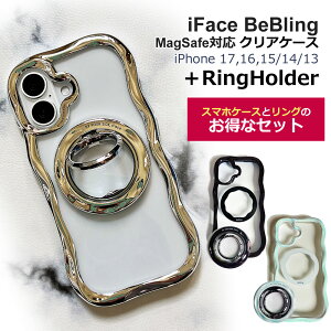 �y�}���\��P10�{�ziFace BeBling�y�E�G�[�u�P�[�X�ƃ����O�̓��F�Z�b�g�z�E�G�[�u�N���A�P�[�X magsafe�Ή� �A�C�t�F�C�X �r�[�u�����O iPhone17 iPhone16 iPhone15 14 13 Magsafe�����O �S3�F �Ȃ݂Ȃ݃X�}�z