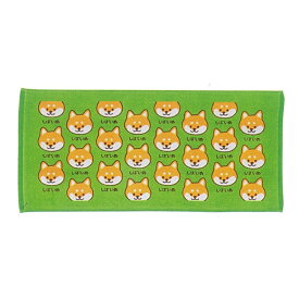 【スーパーセールP10倍】ワンワンワールド フェイスタオル 34×75cm 綿100％ 犬 プリントロングタオル といぷー だっくす しばいぬ ぽめ ちわわ いぬ 犬飼タオル