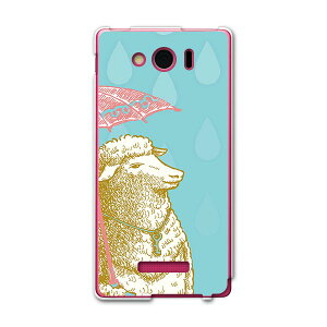 303SH AQUOS PHONE Xx mini アクオスフォン ダブルエックス ミニ 303sh softbank スマホ カバー ケース スマホケース スマホカバー PC ハードケース ひつじ 雨 イラスト ラブリー 005426