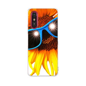 らくらくスマートフォン a A401FC 用 a401fc ケース カバー ハードケース 000940 ひまわり サングラス