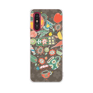 らくらくスマートフォン a A401FC 用 a401fc ケース カバー ハードケース 008826 イラスト ハート ティー