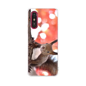 らくらくスマートフォン a A401FC 用 a401fc ケース カバー ハードケース 014830 冬 動物 リス 紅葉