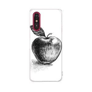 らくらくスマートフォン a A401FC 用 a401fc ケース カバー ハードケース 015747 りんご 食べ物 野菜 モノクロ