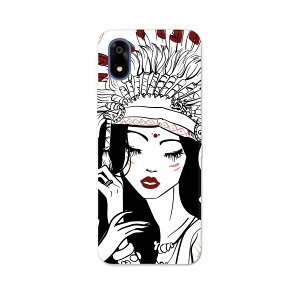 かんたんスマホ4 ケース ZTE かんたんスマホ4 A402ZT 6.1型 a402zt ケース カバー ハードケース 011724 インディアン 女性 羽根