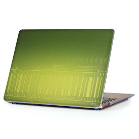 MacBook Air 13inch 2018 専用 デザインハードケース A1932 Apple マックブック エア ノートパソコン カバー ケース ハードカバー クリア 透明 アクセサリー 保護 001856 模様　シンプル　緑