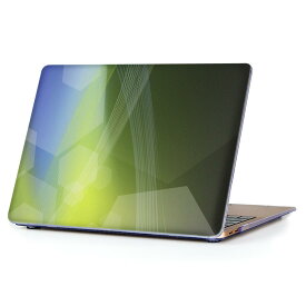 MacBook Air 13inch 2018 専用 デザインハードケース A1932 Apple マックブック エア ノートパソコン カバー ケース ハードカバー クリア 透明 アクセサリー 保護 002236 模様　緑　青