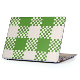 MacBook Air 13inch 2010 &#12316; 2017 専用 デザインハードケース A1466 A1369 Apple マックブック エア ノートパソコン カバー ケース ハードカバー クリア 透明 004153 チェック　緑　白