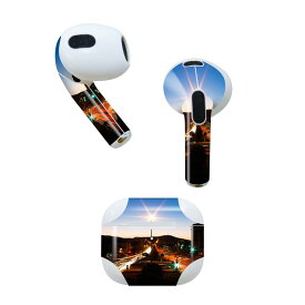 AirPods 第3世代 専用 デザインスキンシール airpods 3 用 エアポッド 3 用 第三世代（2021）対応 2枚入り 各2枚セット イヤホン カバー デコレーション アクセサリー デコシール 023649 道路　写真　風景