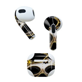 AirPods 第3世代 専用 デザインスキンシール airpods 3 用 エアポッド 3 用 第三世代（2021）対応 2枚入り 各2枚セット イヤホン カバー デコレーション アクセサリー デコシール 026059 仮面舞踏会　マスク