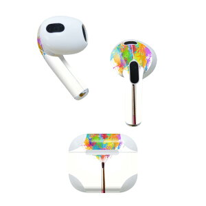 AirPods 第3世代 専用 デザインスキンシール airpods 3 用 エアポッド 3 用 第三世代(2021)対応 2枚入り 各2枚セット イヤホン カバー デコレーション アクセサリー デコシール 006607 絵の具 カラ