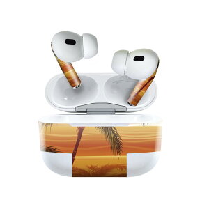 Air Pods Pro2 / Pro1 専用 デザインスキンシール airpods エアポッド apple アップル AirPods Pro 第1世代 airpodsPro 第2世代 対応 イヤホン カバー デコレーション アクセサリー デコシール 001419 ヤシの木