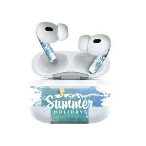 Air Pods Pro2 / Pro1 専用 デザインスキンシール airpods エアポッド apple アップル AirPods Pro 第1世代 airpodsPro 第2世代 対応 イヤホン カバー デコレーション アクセサリー デコシール 011651 夏 海 ヨ