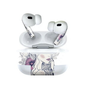 Air Pods Pro2 / Pro1 専用 デザインスキンシール airpods エアポッド apple アップル AirPods Pro 第1世代 airpodsPro 第2世代 対応 イヤホン カバー デコレーション アクセサリー デコシール 011721 女性 花