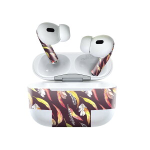 Air Pods Pro2 / Pro1 専用 デザインスキンシール airpods エアポッド apple アップル AirPods Pro 第1世代 airpodsPro 第2世代 対応 イヤホン カバー デコレーション アクセサリー デコシール 011891 羽 模様
