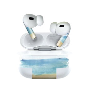 Air Pods Pro2 / Pro1 専用 デザインスキンシール airpods エアポッド apple アップル AirPods Pro 第1世代 airpodsPro 第2世代 対応 イヤホン カバー デコレーション アクセサリー デコシール 014385 海 砂浜