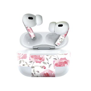 Air Pods Pro2 / Pro1 専用 デザインスキンシール airpods エアポッド apple アップル AirPods Pro 第1世代 airpodsPro 第2世代 対応 イヤホン カバー デコレーション アクセサリー デコシール 014405 花  薔薇