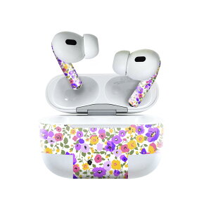 Air Pods Pro2 / Pro1 専用 デザインスキンシール airpods エアポッド apple アップル AirPods Pro 第1世代 airpodsPro 第2世代 対応 イヤホン カバー デコレーション アクセサリー デコシール 014439 小花柄 カ