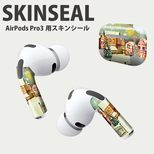Air Pods Pro3 専用 デザインスキンシール エアポッド AirPods Pro 第3世代 対応 2枚入り イヤホン カバー デコレーション アクセサリー デコシール 高品質再剥離性シート 014124 クリスマス 雪 結