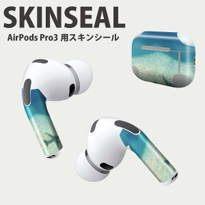 Air Pods Pro3 専用 デザインスキンシール エアポッド AirPods Pro 第3世代 対応 2枚入り イヤホン カバー デコレーション アクセサリー デコシール 高品質再剥離性シート 014374 飛行機 海 シルエ