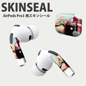 Air Pods Pro3 専用 デザインスキンシール エアポッド AirPods Pro 第3世代 対応 2枚入り イヤホン カバー デコレーション アクセサリー デコシール 高品質再剥離性シート 014820 女の人 外国人 お