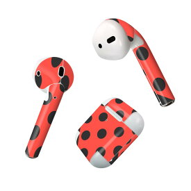 Air Pods 専用 デザインスキンシール airpods エアポッド apple アップル AirPods 第一世代（2016）airpods2 第二世代（2019）対応 イヤホン カバー デコレーション アクセサリー デコシール 026102 てんとう虫　折り紙